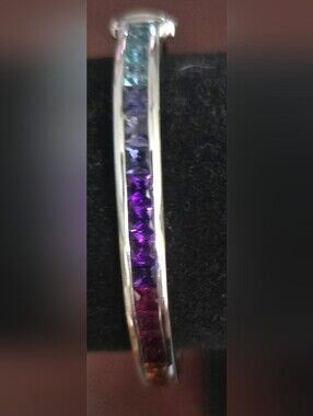 Sterling Silver Multicolor Gemstone  Bracelet